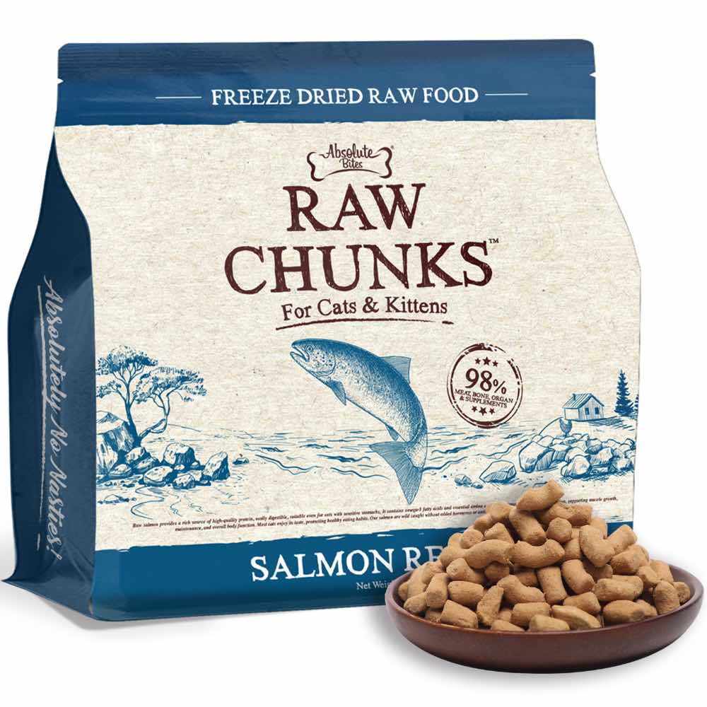 Absolute Bites Raw Chunks Salmon Freeze Dried Cat Food | Kohepets