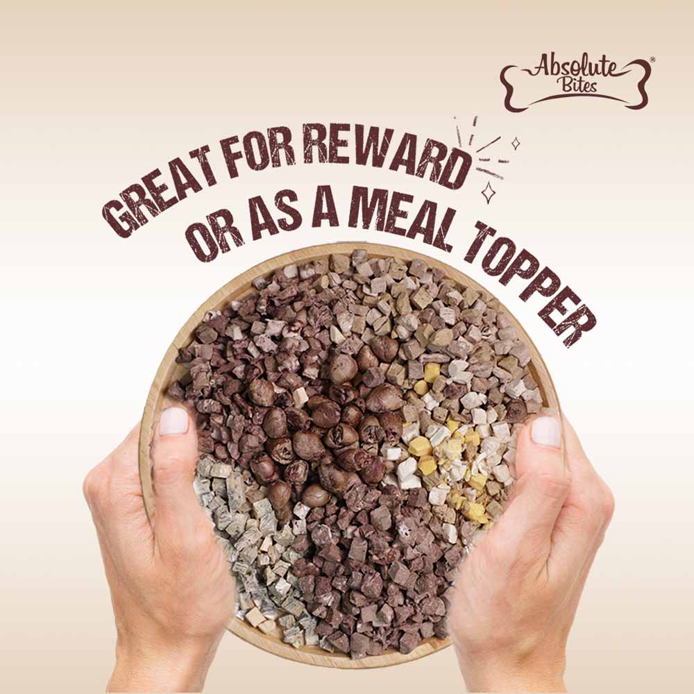 Absolute Bites Whole Prey Single Protein Freeze Dried Treats for Cats & Dogs