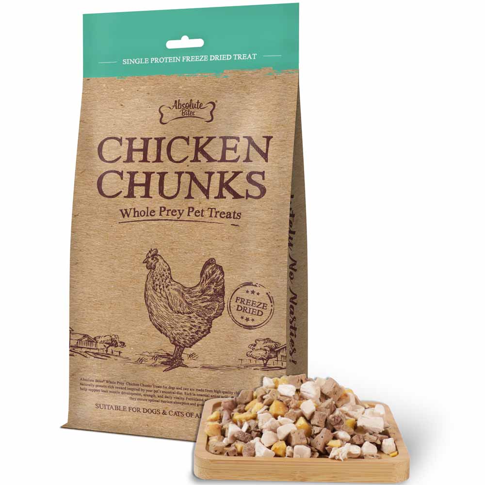 Absolute Bites Whole Prey Single Protein Freeze Dried Treats for Cats & Dogs