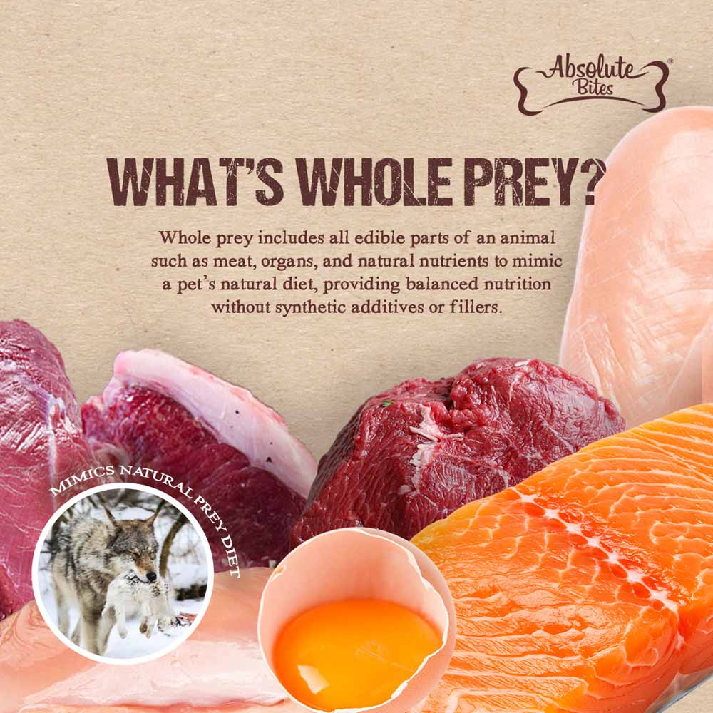 Absolute Bites Whole Prey Single Protein Freeze Dried Treats for Cats & Dogs