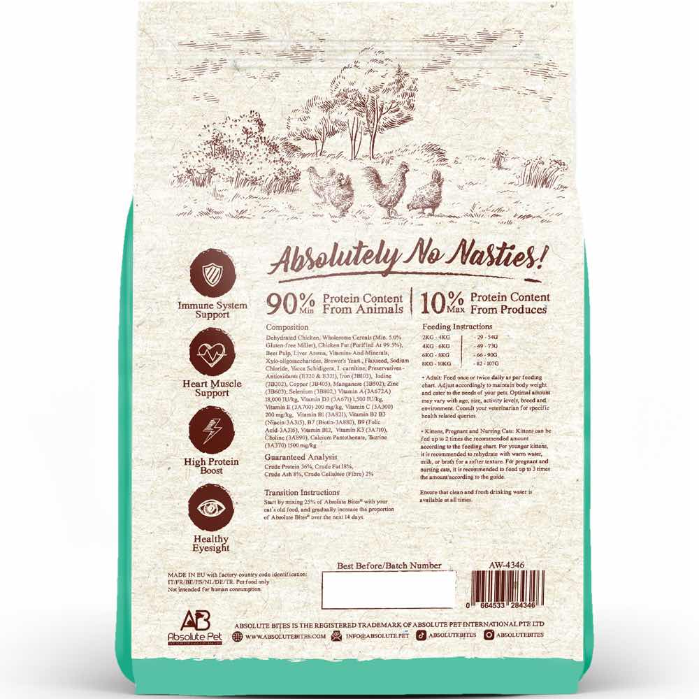 'BUNDLE DEAL': Absolute Bites Wild Age Chicken Dry Cat Food