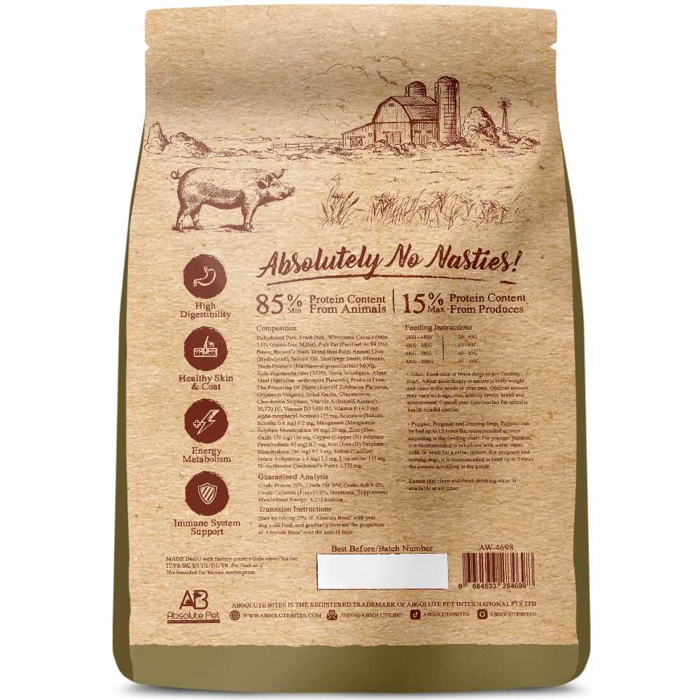 40% OFF: Absolute Bites Wild Age Pork & Potato Dry Dog Food