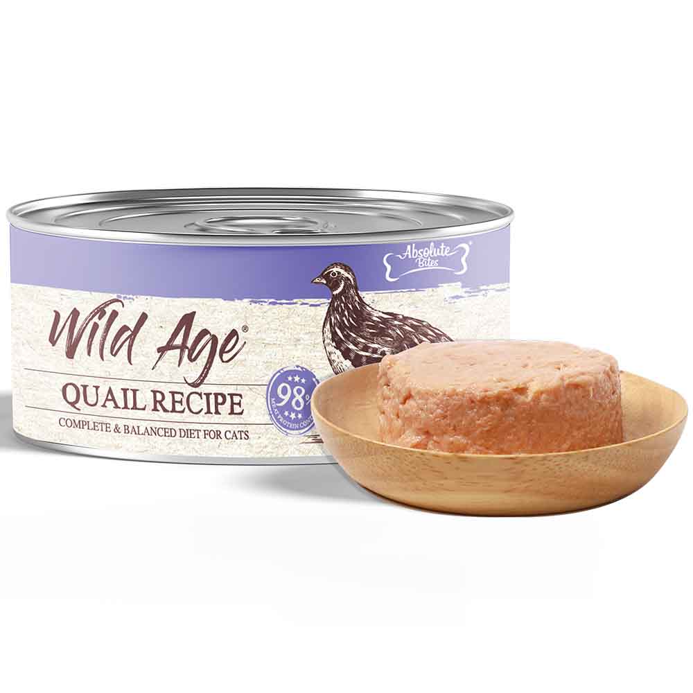 Absolute Bites Wild Age Quail Complete & Balanced Diet Canned Cat Food 80g - Box of 6
