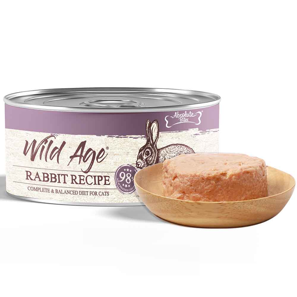 Absolute Bites Wild Age Rabbit Complete & Balanced Diet Canned Cat Food 80g - Box of 6