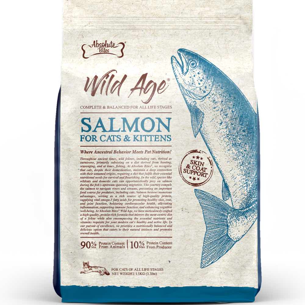 'BUNDLE DEAL': Absolute Bites Wild Age Salmon Dry Cat Food