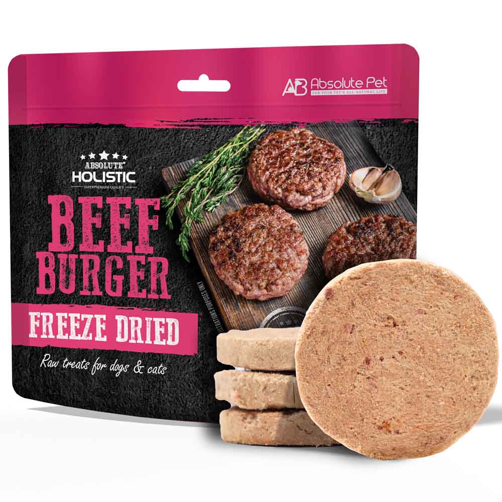 Absolute Holistic Beef Burger Freeze Dried Raw Treats for Cats & Dogs 80g