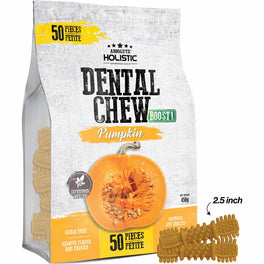 34% OFF: Absolute Holistic Boost Pumpkin Petite Grain-Free Dental Dog Chews 50pc - Kohepets