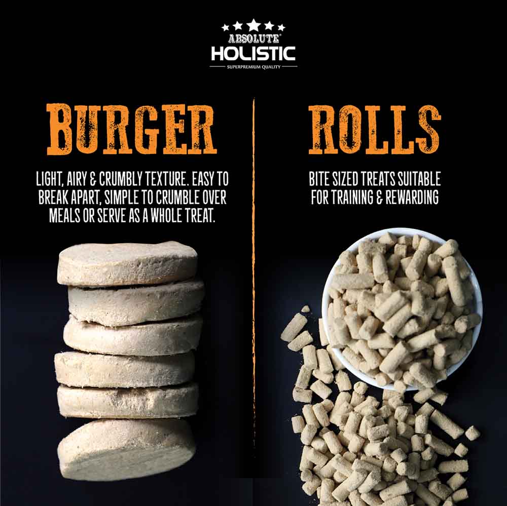 Absolute Holistic Duck Burger Freeze Dried Raw Treats for Cats & Dogs 80g