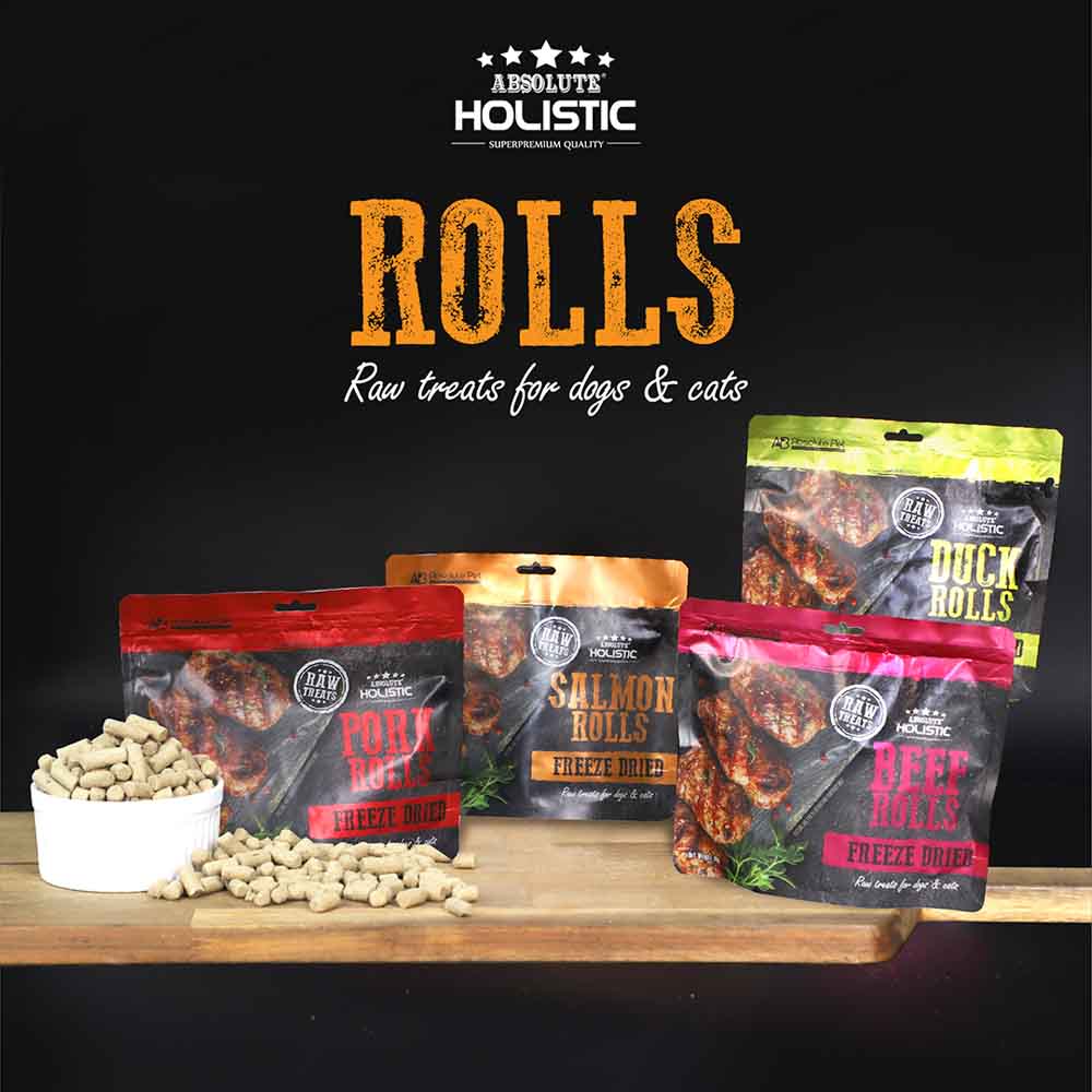 Absolute Holistic Rabbit Rolls Freeze Dried Raw Treats for Cats & Dogs ...