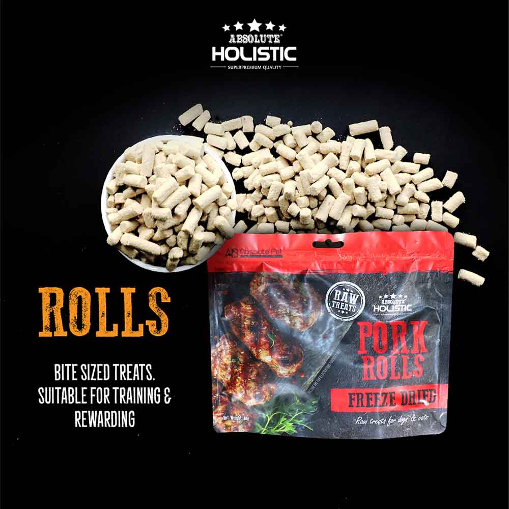 Absolute Holistic Duck Rolls Freeze Dried Raw Treats for Cats & Dogs 60g