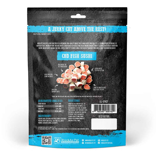 20% OFF: Absolute Holistic Codfish & Whitefish Sushi Grain Free Dog Treats 100g
