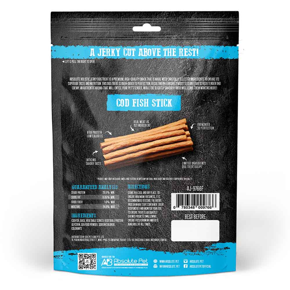 20% OFF: Absolute Holistic Codfish Stick Grain Free Dog Treats 100g