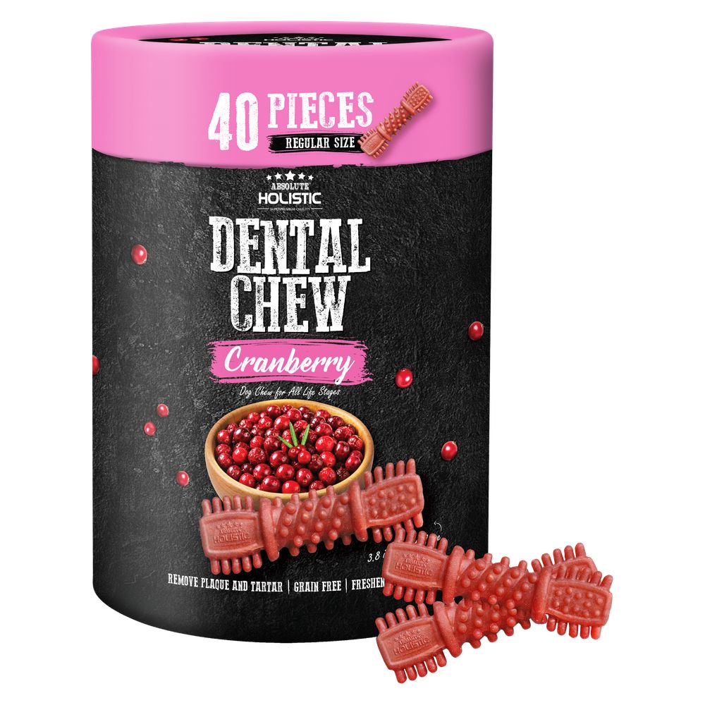 Absolute Holistic Cranberry Grain-Free Dental Dog Chews Value Tub