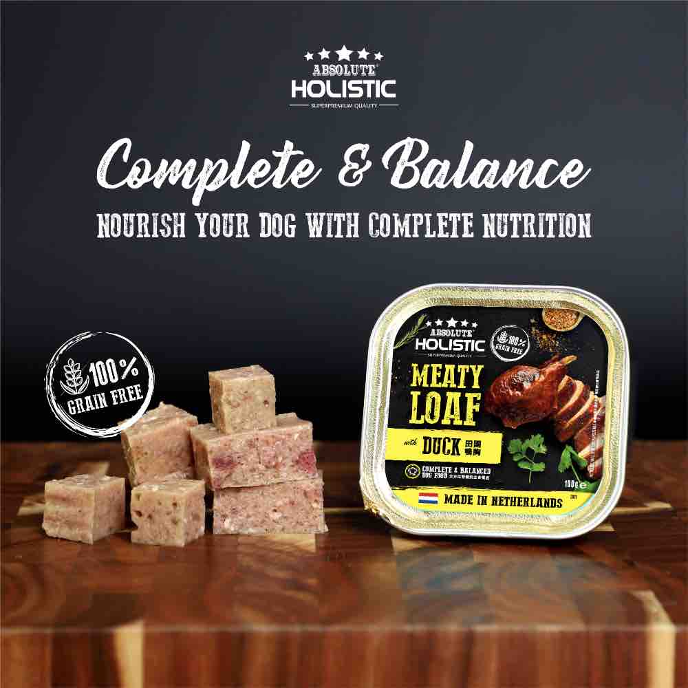 Absolute Holistic Duck Complete & Balanced Meaty Loaf Wet Tray Dog Food 100g - Kohepets