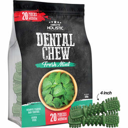 34% OFF: Absolute Holistic Fresh Mint Medium Grain-Free Dental Dog Chews 20pc - Kohepets