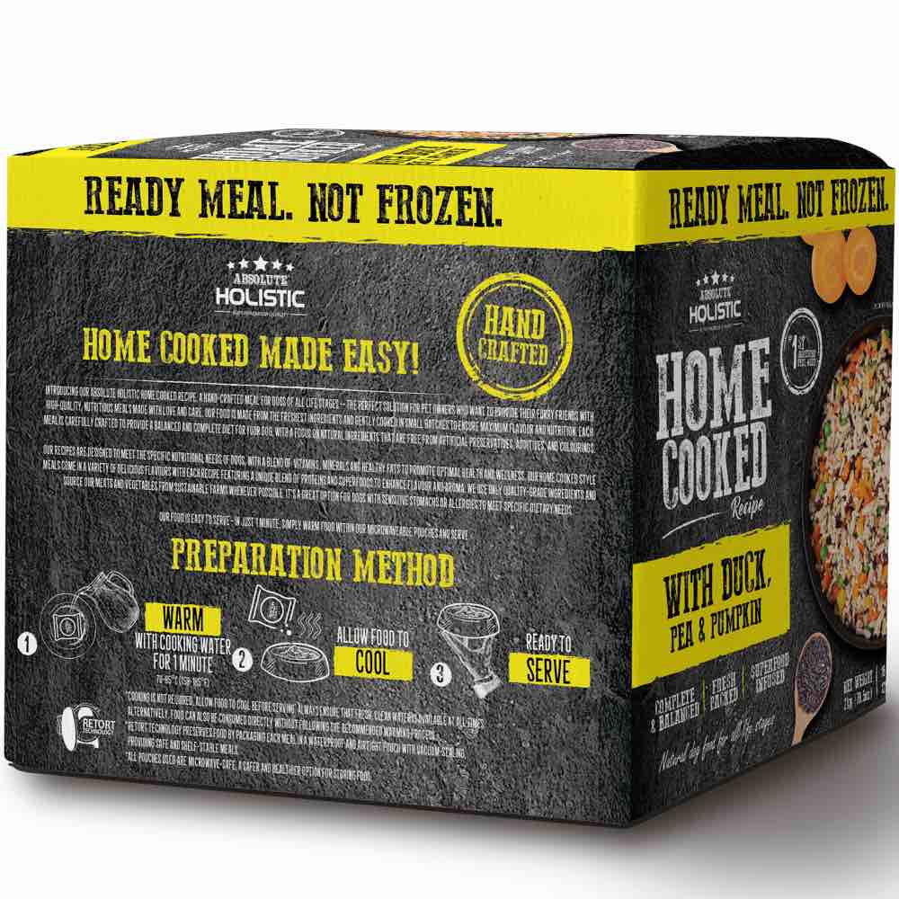 Absolute Cooked Absolute Holistic Home Cooked Recipe Duck, Peas & Pumpkin Wet Dog Food ...