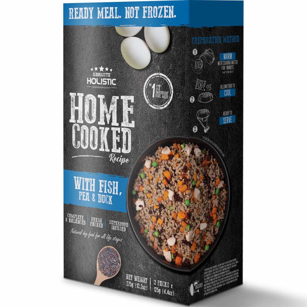 Absolute Cooked Absolute Holistic Home Cooked Recipe Fish, Peas & Duck Wet Dog Food ...