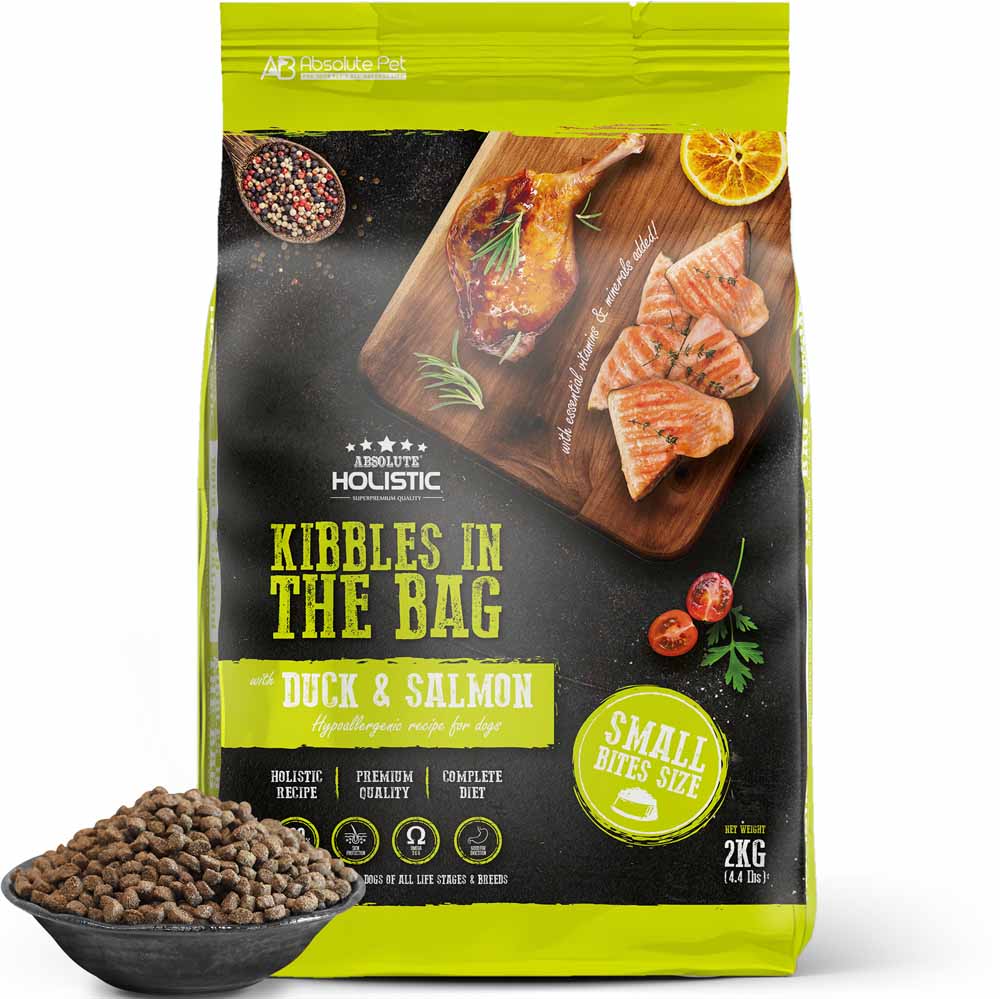 35% OFF: Absolute Holistic Kibbles In The Bag Duck & Salmon Small Bites Dry Dog Food - Kohepets