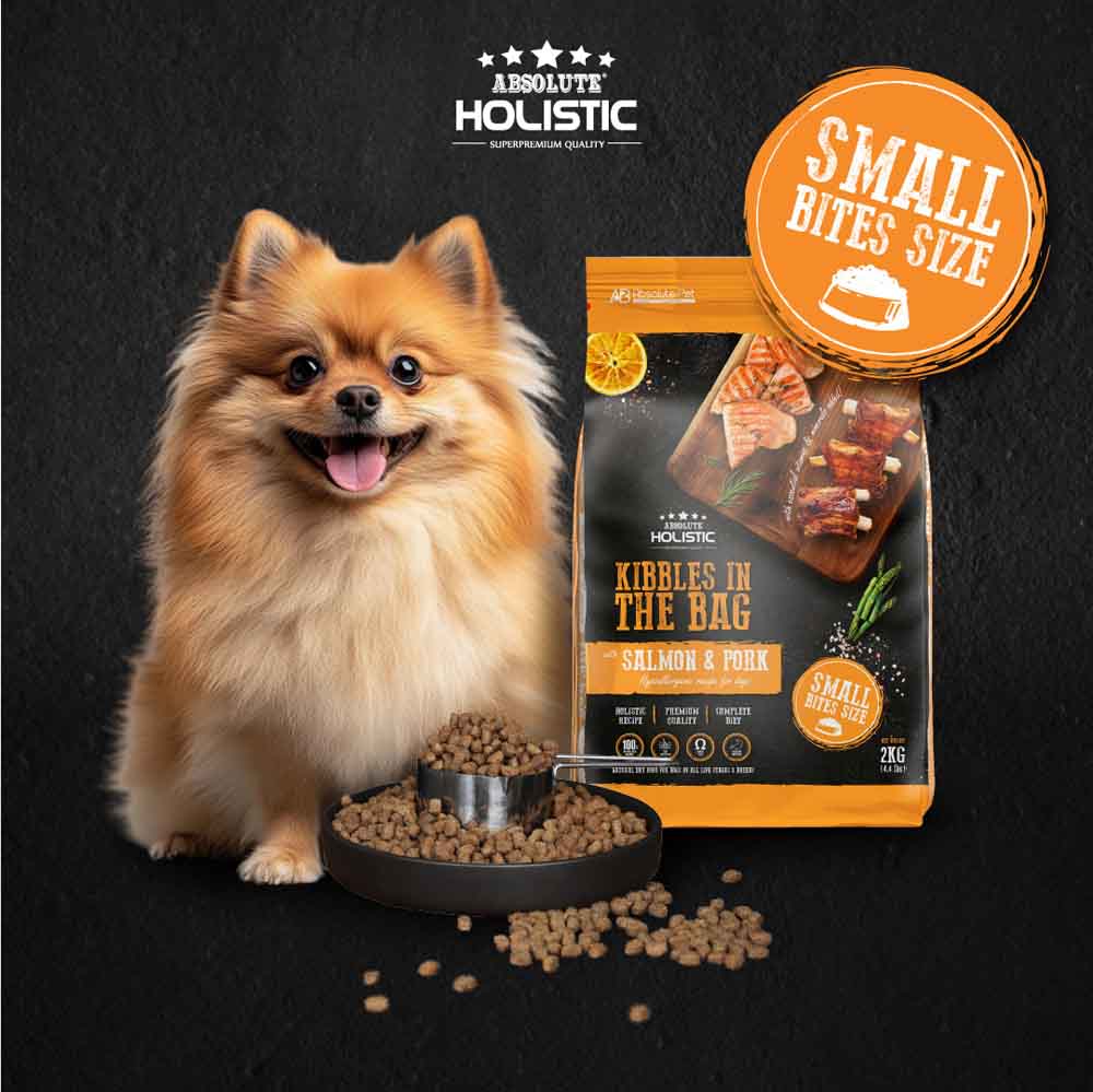 35% OFF: Absolute Holistic Kibbles In The Bag Salmon & Pork Small Bites Dry Dog Food - Kohepets