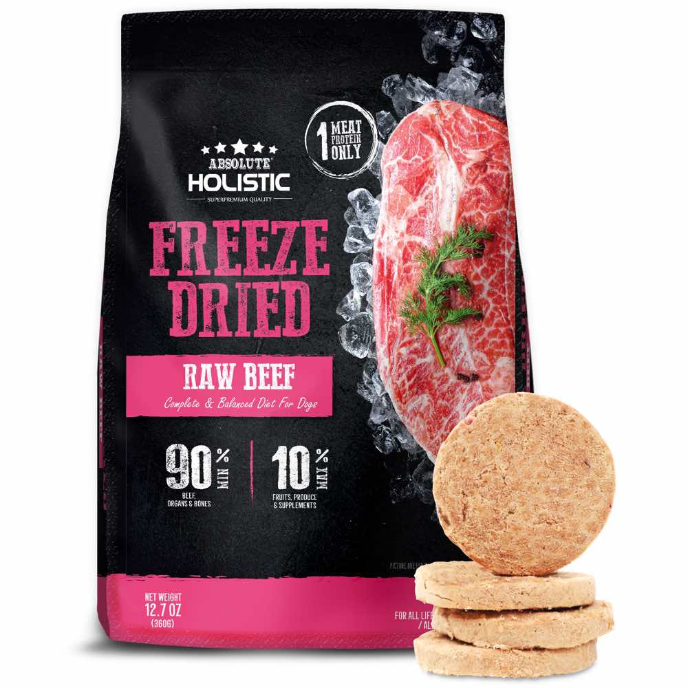 Absolute Holistic Patties Beef Grain-Free Freeze-Dried Dog Food | Kohepets