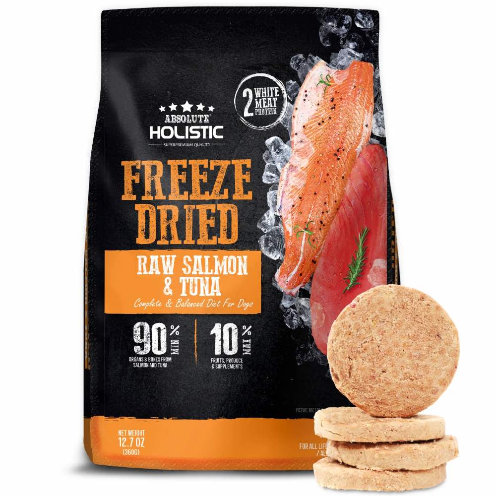 Absolute Holistic Patties Salmon & Tuna Grain-Free Freeze-Dried Dog Food 12.7oz
