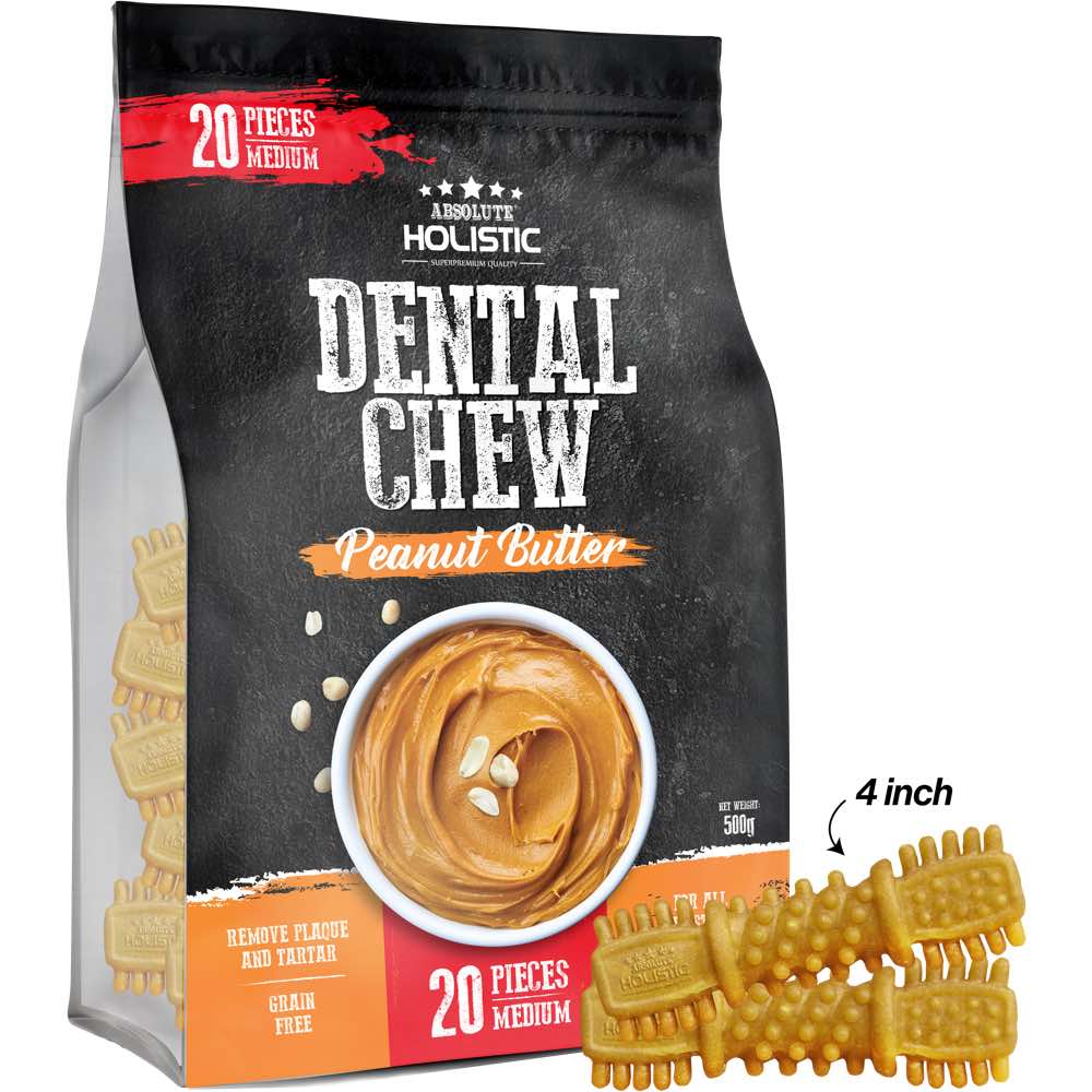 Fresh Look at Absolute Holistic Peanut Butter Medium Grain Free Dental Dog Chews