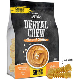 34% OFF: Absolute Holistic Peanut Butter Petite Grain-Free Dental Dog Chews 50pc - Kohepets