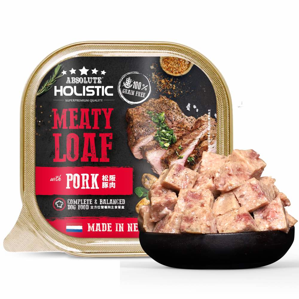 Absolute Holistic Pork Complete & Balanced Meaty Loaf Wet Tray Dog Food 100g