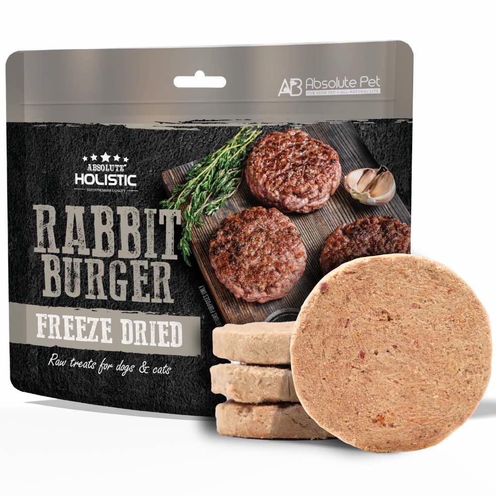 Absolute Holistic Rabbit Burger Freeze Dried Raw Treats for Cats & Dogs 80g