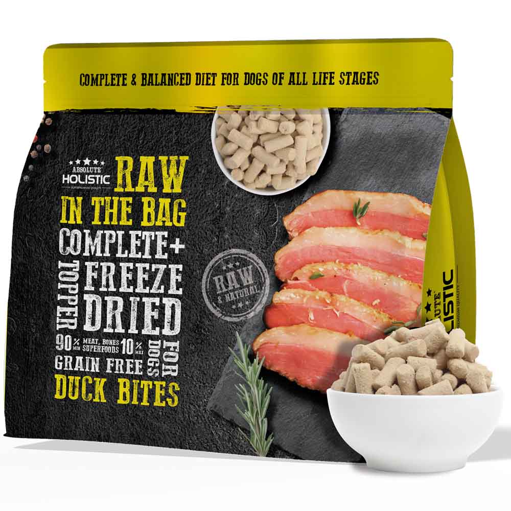 Absolute Holistic Raw in the Bag Duck Bites Complete Freeze Dried Dog Food 14oz
