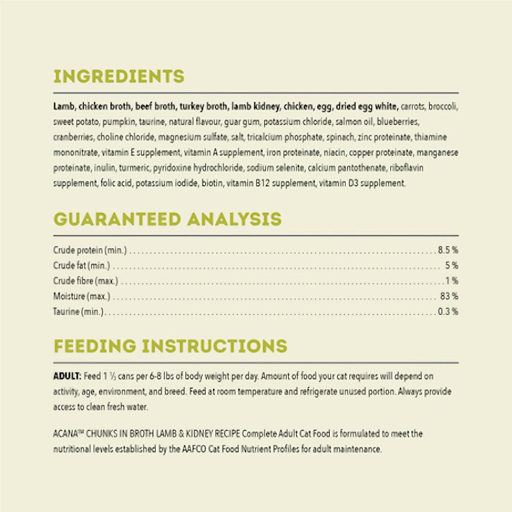 ACANA Chunks In Broth Lamb & Kidney Canned Cat Food