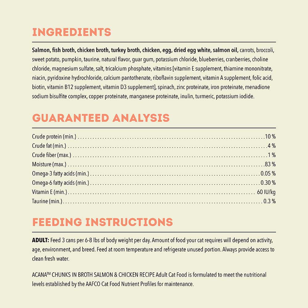 ACANA Chunks In Broth Salmon & Chicken Canned Cat Food