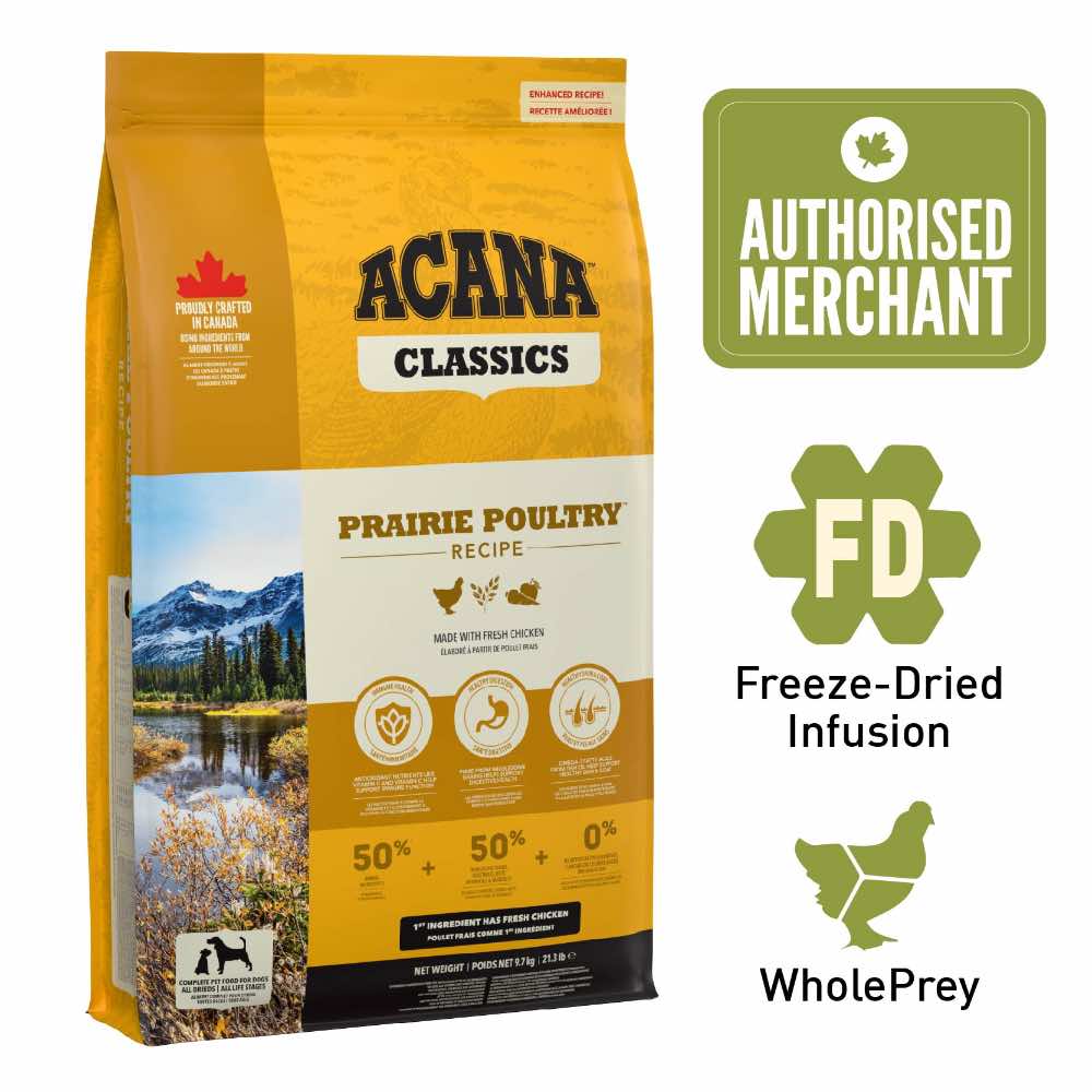 50% OFF: ACANA Freeze-Dried Coated Prairie Poultry Dry Dog Food