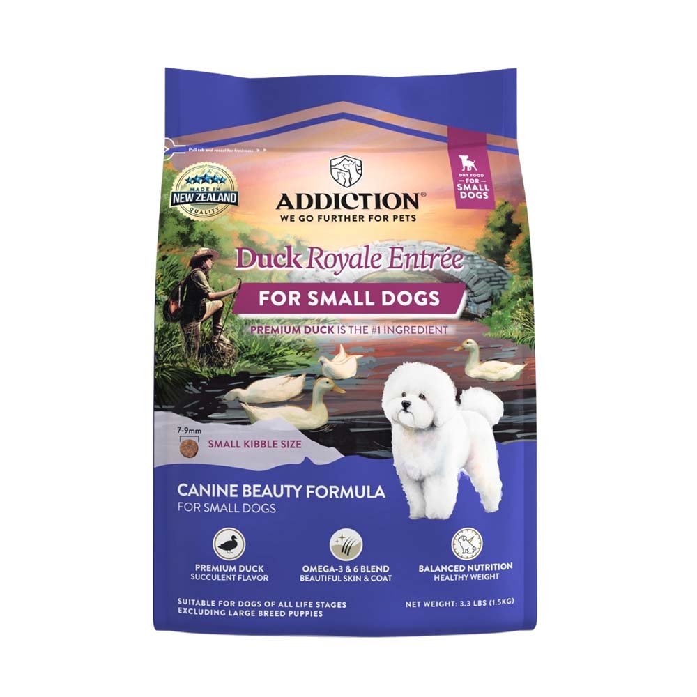 15% OFF: Addiction Duck Royale Entree Grain-Free Small Breed Dry Dog Food 1.5kg