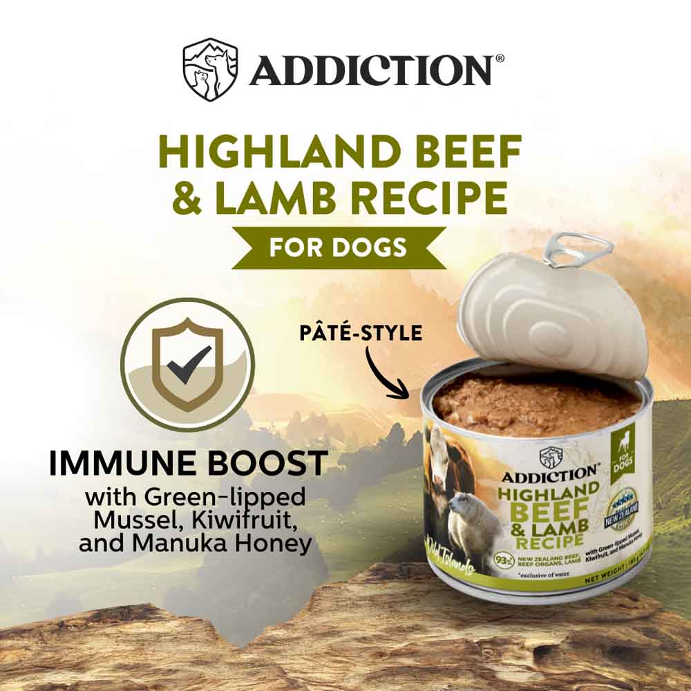 Addiction Wild Islands Highland Beef & Lamb Grain-Free Canned Dog Food 185g