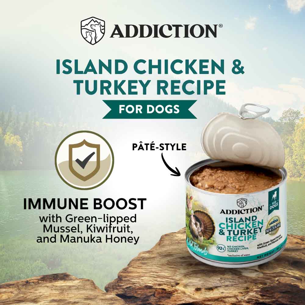 Addiction Wild Islands Island Chicken & Turkey Grain-Free Canned Dog Food 185g