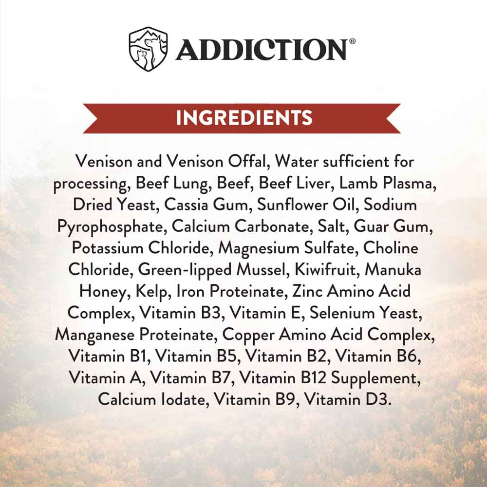 Addiction Wild Islands New Zealand Venison Grain-Free Canned Dog Food 185g