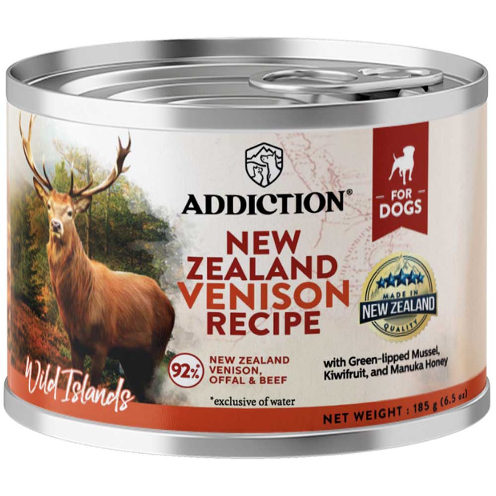 Addiction Wild Islands New Zealand Venison Grain-Free Canned Dog Food 185g