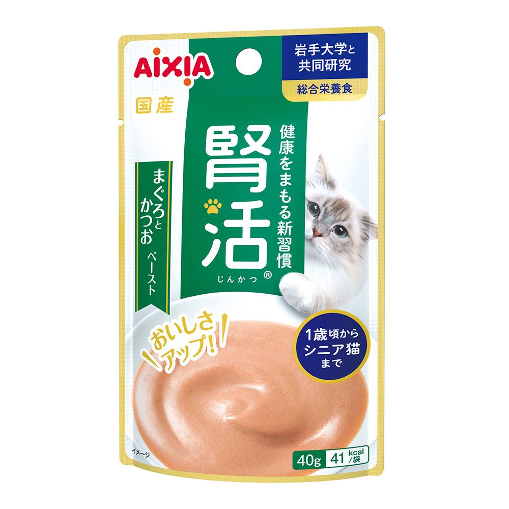 16% OFF: Aixia Jinkatsu Kidney Care Tuna & Skipjack Tuna Paste Pouch Cat Food 40g x 12