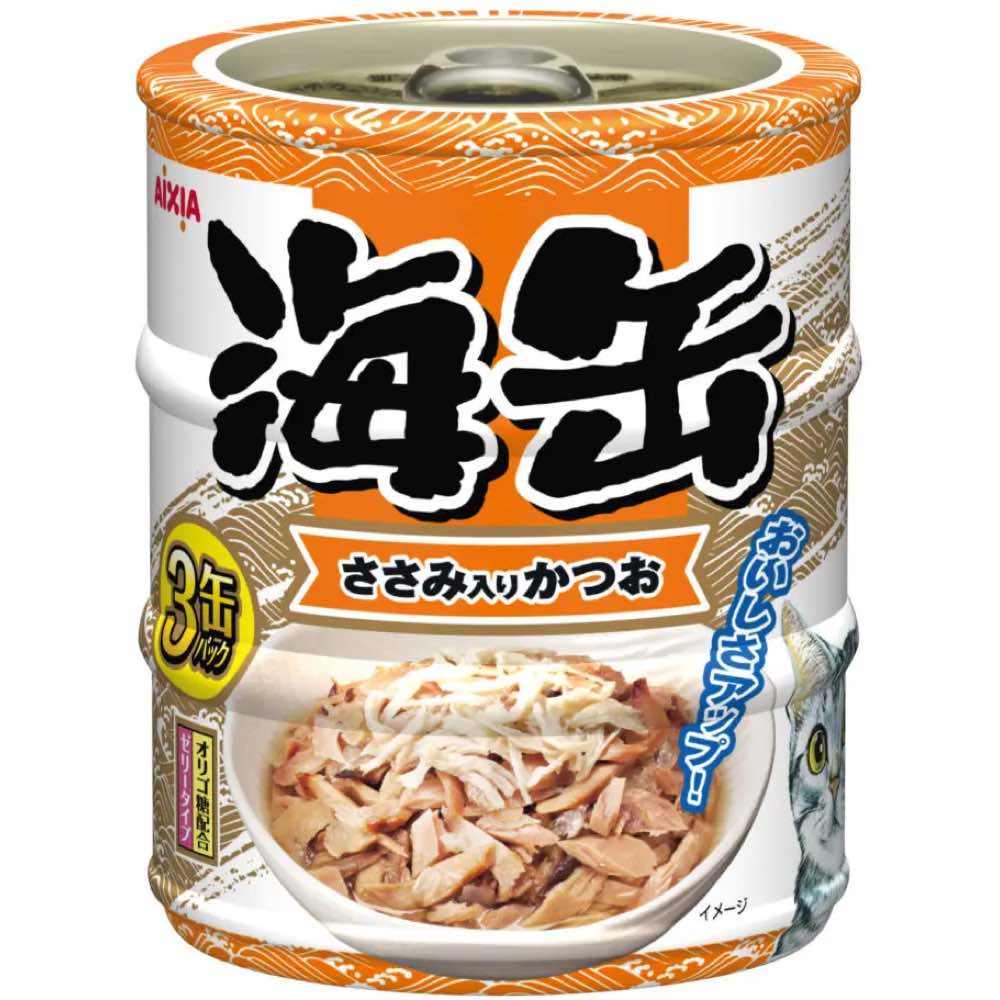 Aixia Umi-Can Mini Skipjack Tuna With Chicken Fillet Canned Cat Food 60g x 3 - Kohepets