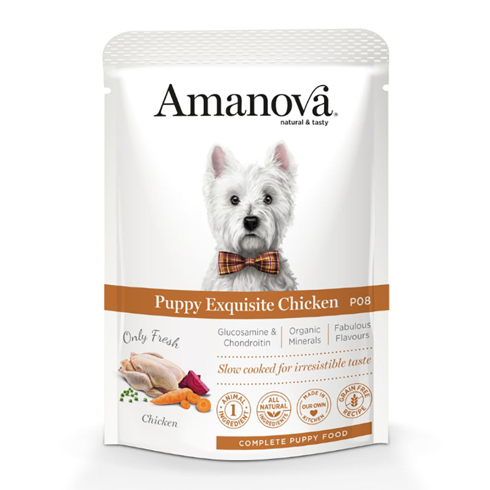 Amanova Chicken Grain-Free Puppy Pouch Dog Food 100g