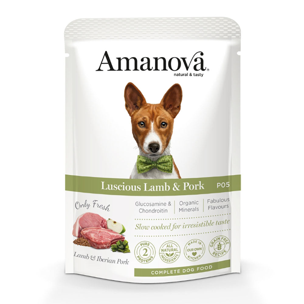 Amanova Lamb & Pork Grain-Free Adult Pouch Dog Food 100g