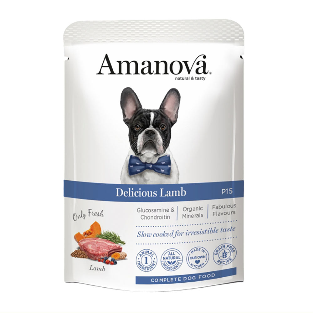 Amanova Lamb & Pumpkin Grain-Free Adult Pouch Dog Food 100g