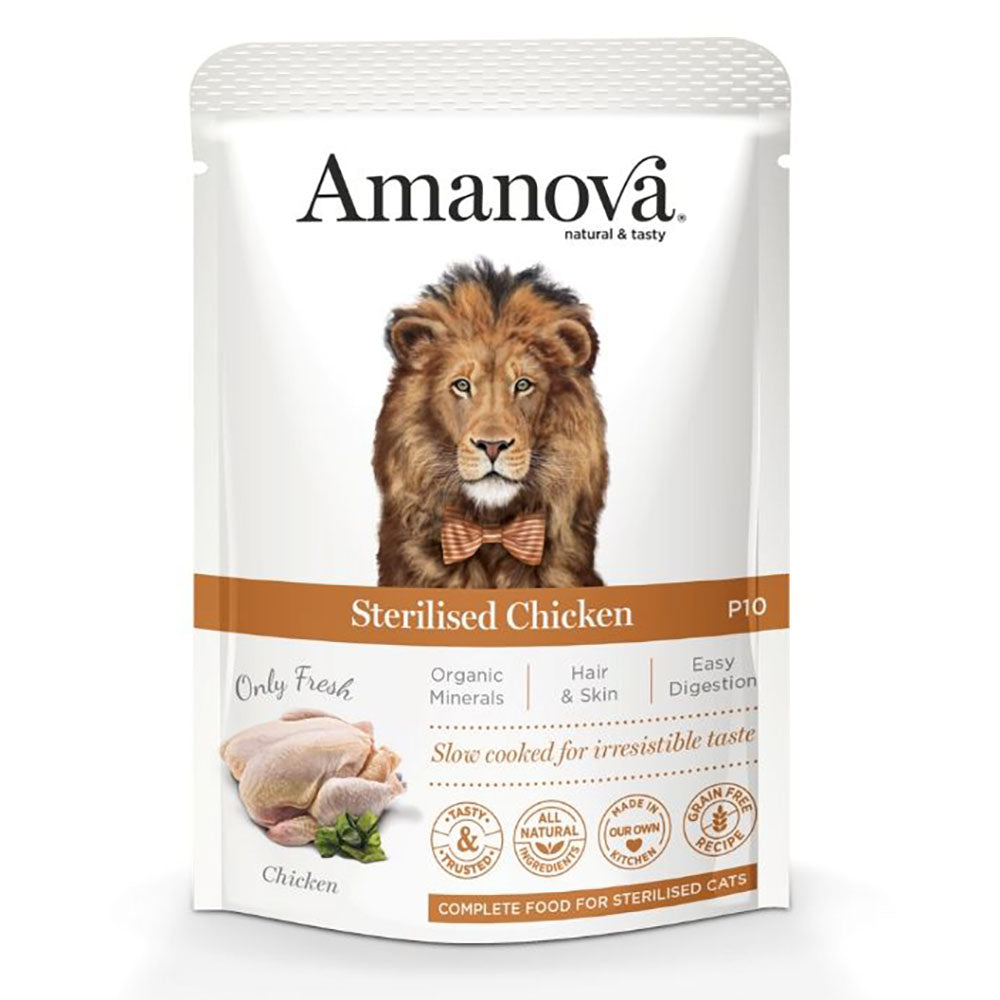 Amanova Sterilized Chicken Grain-Free Pouch Cat Food 85g