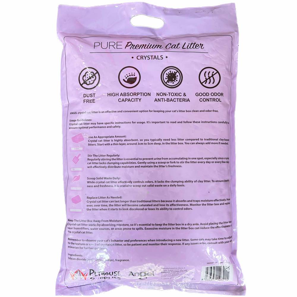 Angel Pure Premium Crystal Cat Litter Lavender 5L Kohepets