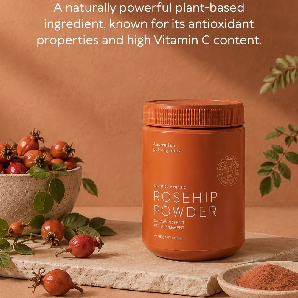 Australian Pet Organics Certified Organic Rosehip Powder Dog Supplement