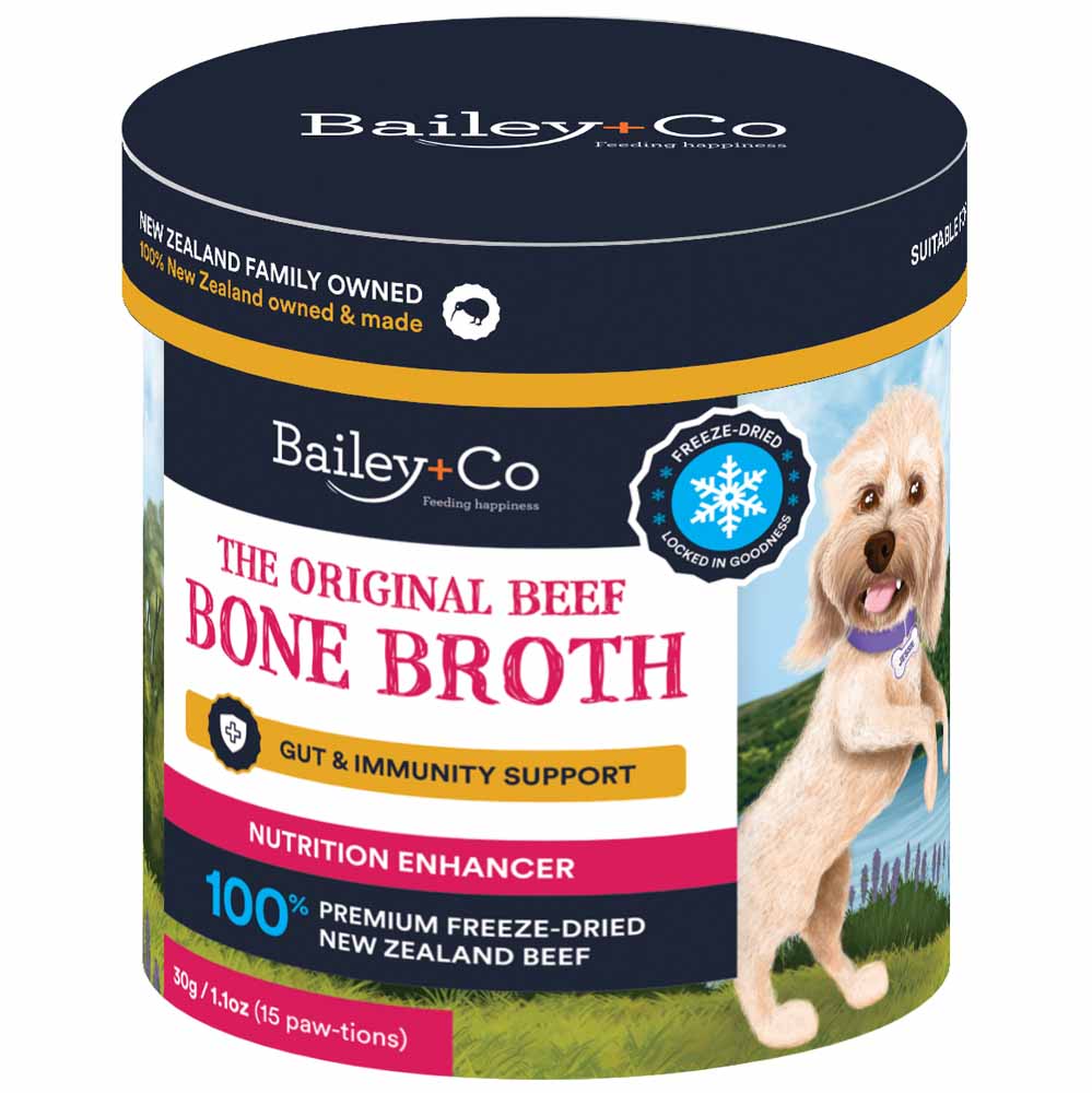 Bailey+Co Original Gut & Immunity Support Dissolvable Freeze-Dried Beef Bone Broth For Cats & Dogs