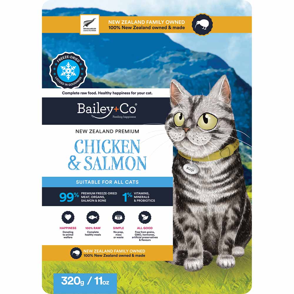 Bailey+Co New Zealand Chicken & Salmon Freeze-Dried Cat Food 320g