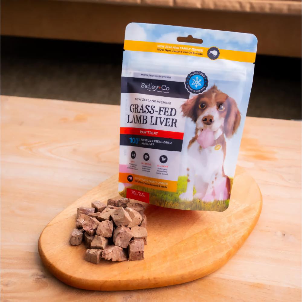 Bailey+Co New Zealand Grass-Fed Lamb Liver Freeze-Dried Dog Treats 70g