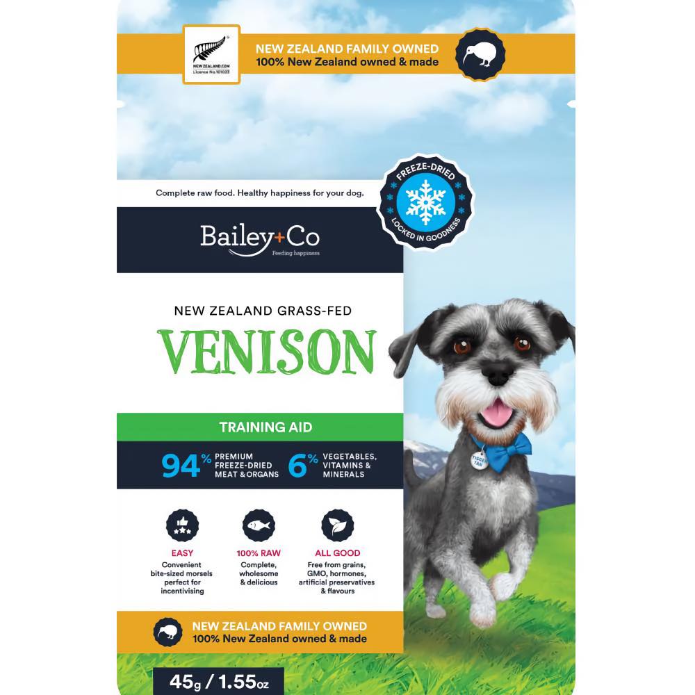 Bailey+Co Venison ドッグフード 425g Bailey+Co New Zealand Grass-Fed Venison Freeze-Dried Dog Training